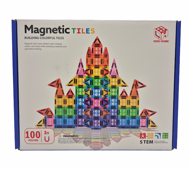 Klocki Magnetyczne Konstrukcyjne 3D Magnetic Tiles 100 el. – zdjęcie 1