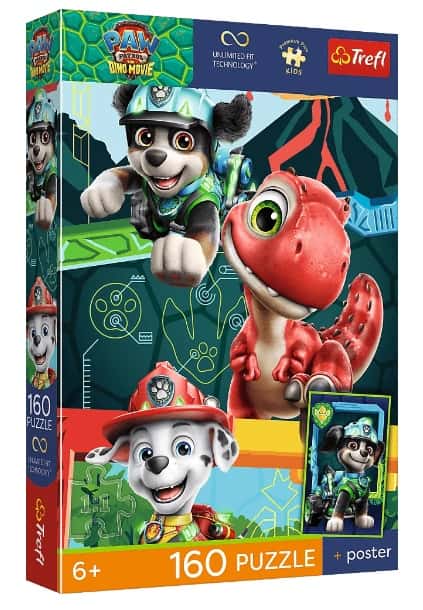 Puzzle 160el Premium Plus Kids Dinozaurowa Przygoda + Plakat – zdjęcie 1