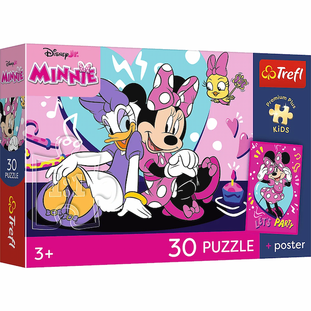 Puzzle 30 el. Premium Plus Kids Myszka Minnie + Plakat Trefl – zdjęcie 1