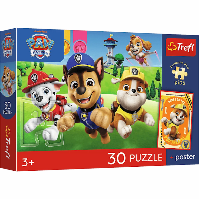 Puzzle 30 el. Premium Plus Kids Psi Patrol + Plakat Trefl – zdjęcie 1