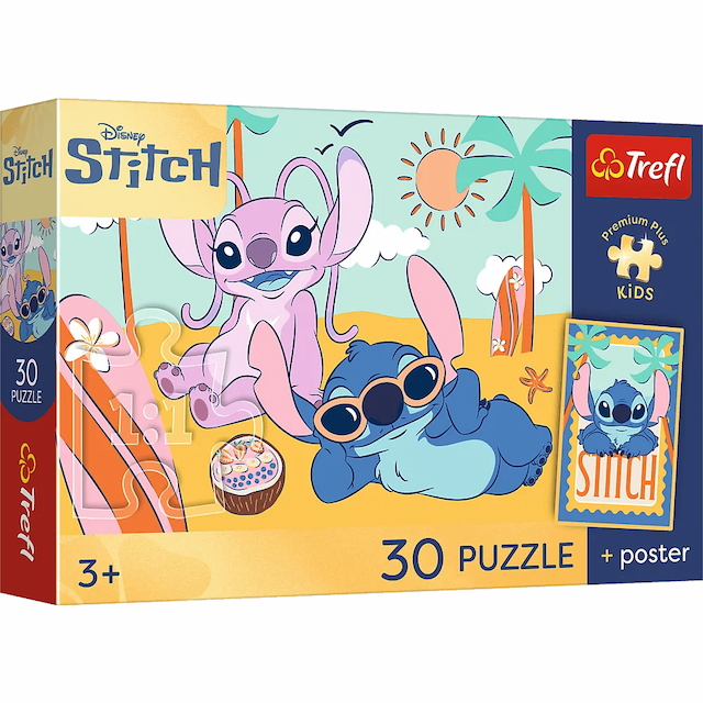 Puzzle 30 el. Premium Plus Kids Disney Stitch + Plakat Trefl – zdjęcie 1