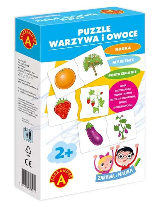Układanka Puzzle Warzywa i Owoce Zabawa i Nauka – zdjęcie 1