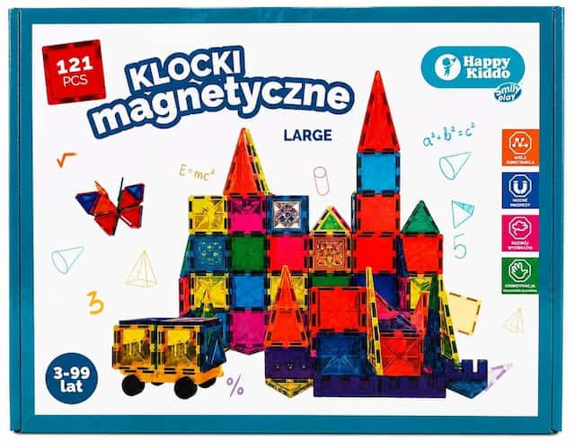 Klocki Magnetyczne Konstrukcyjne Edukacyjne Happy Kiddo 121e – zdjęcie 1