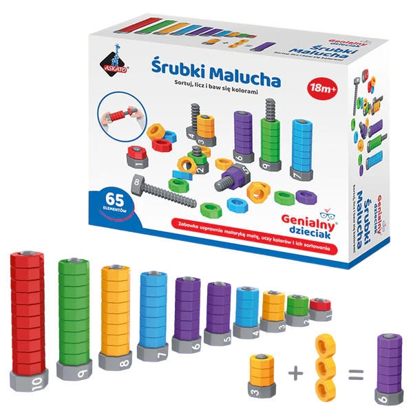 Sorter Śubki dla Malucha Genialny Dzieciak 65 el. Askato – zdjęcie 1