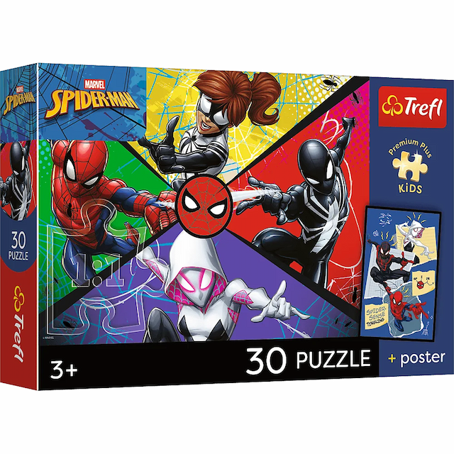 Puzzle 30 el. Pajęcza moc + kolekcjonerski plakat Spiderman – zdjęcie 1