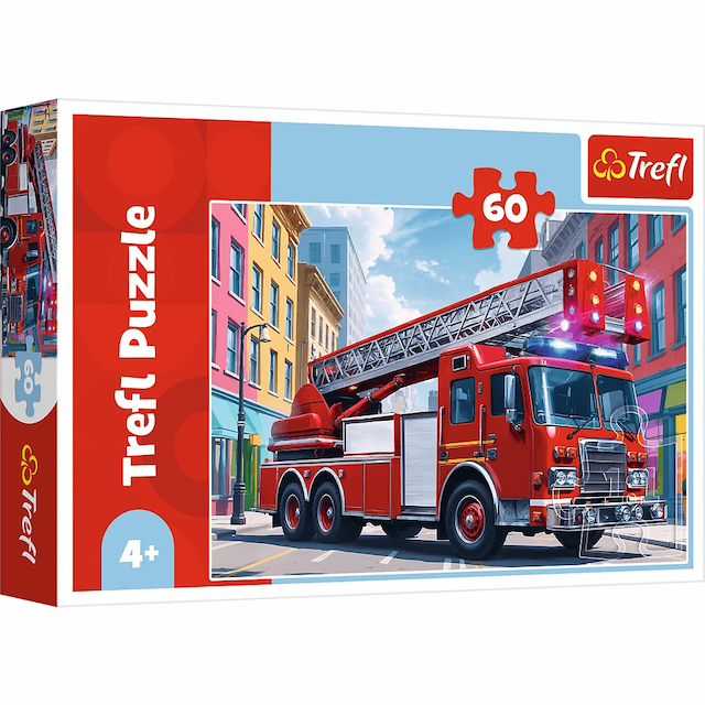 Puzzle 60 el. Wóz Strażacki Strażak Trefl – zdjęcie 1