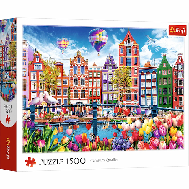 Puzzle 1500 el. Kolorowy Amsterdam Holandia Trefl – zdjęcie 1
