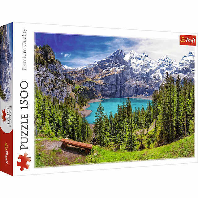 Puzzle 1500 el. Jezioro Oeschinen Alpy Szwajcaria Trefl – zdjęcie 1