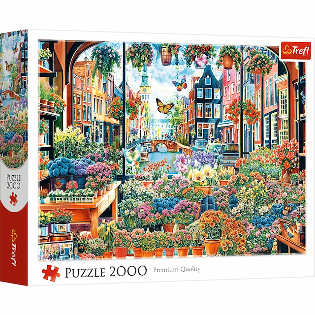 Puzzle 2000 el. Kwiaciarnia w Amsterdamie Kwiaty Trefl – zdjęcie 1