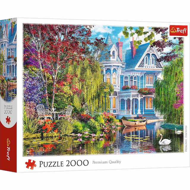 Puzzle 2000 el. Dom nad Jeziorem Trefl – zdjęcie 1