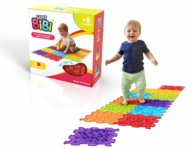 Soft Bibi Sensory Mats Mata Sensoryczna Puzzle 12 el. 6m+ – zdjęcie 1