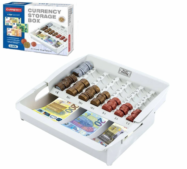 Kasetka na Pieniądze + Banknoty + Bilon Pieniądze do Zabawy – zdjęcie 1