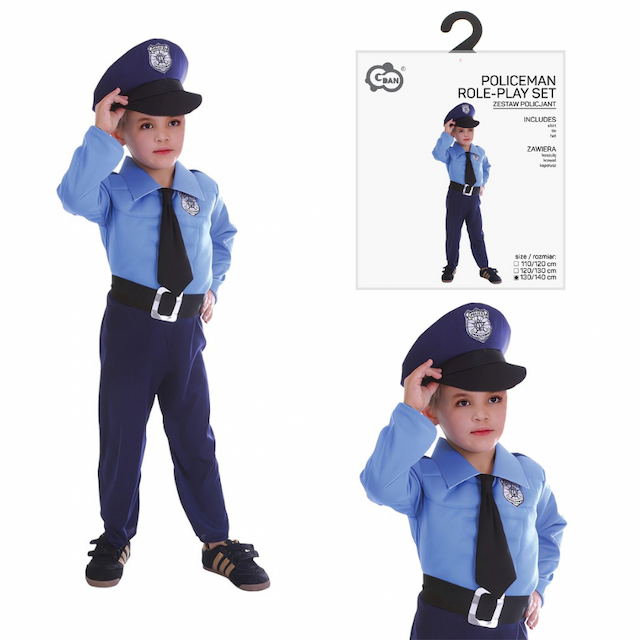 Strój Kostium Karnawałowy Policjant 130/140 Karnawał – zdjęcie 1