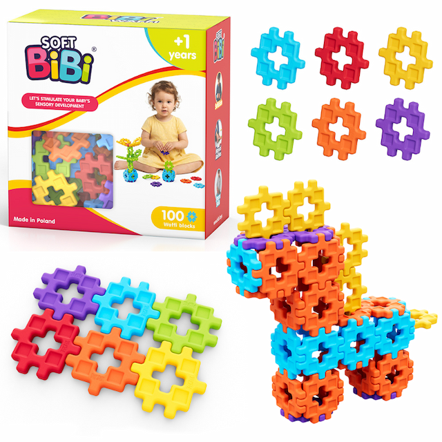 Soft BiBi Waffi Miękkie Klocki Sensoryczne 100 sztuk – zdjęcie 1