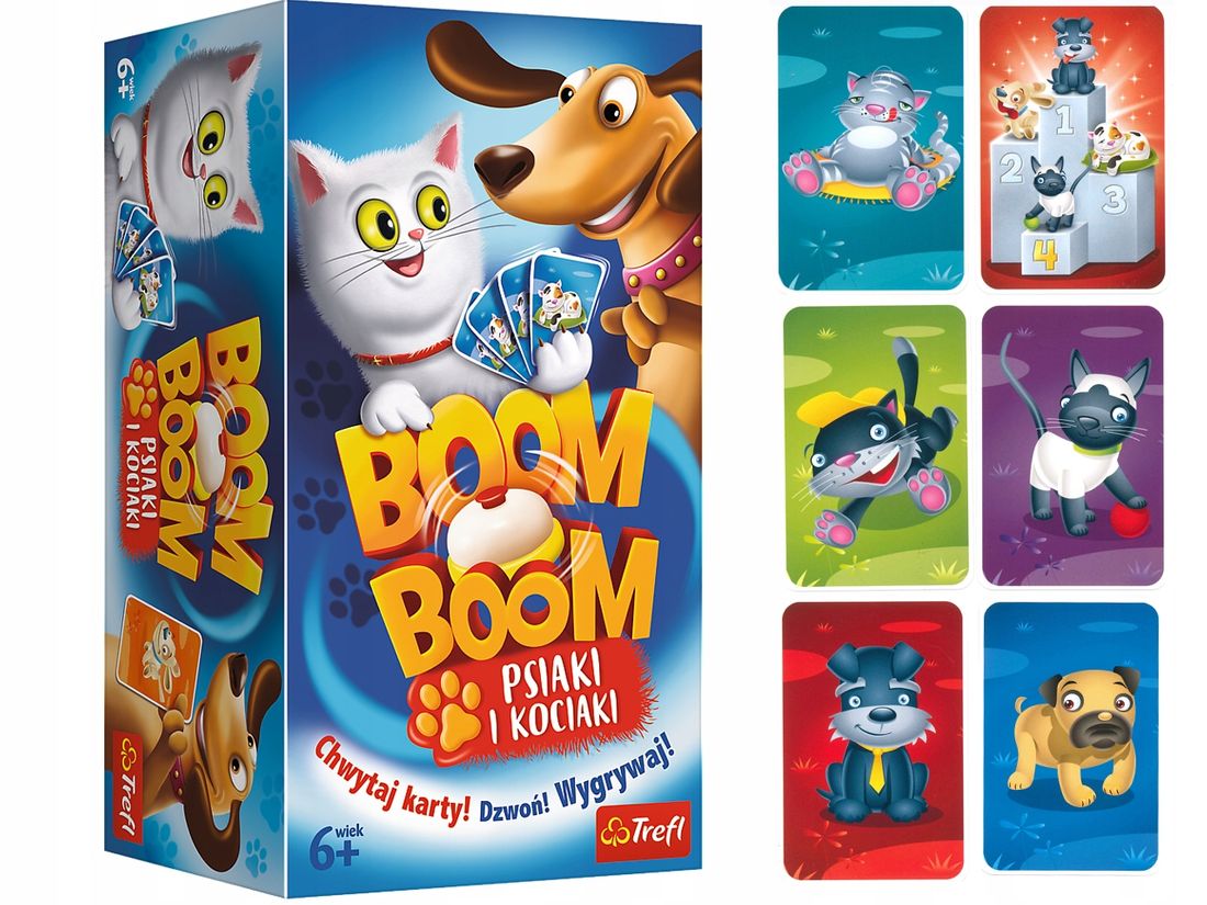 Boom Boom Psiaki I Kociaki Card Game - Fast-Paced, Family-Friendly Game Of Matching & Bell Ringing (Polish Edition) - View #6